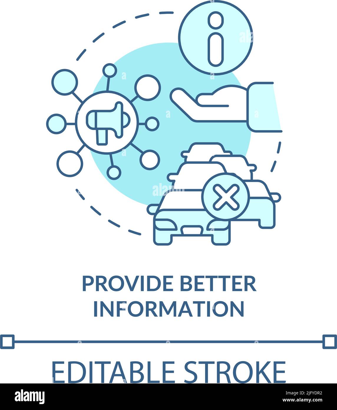Provide better information turquoise concept icon Stock Vector