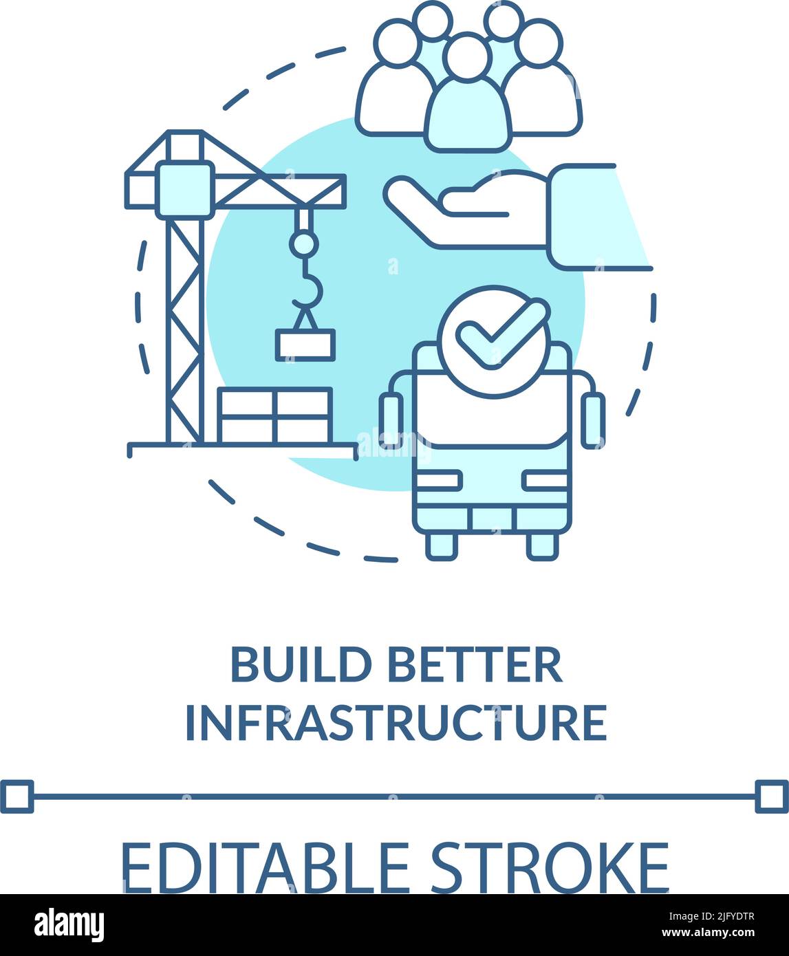 Build better infrastructure turquoise concept icon Stock Vector Image ...