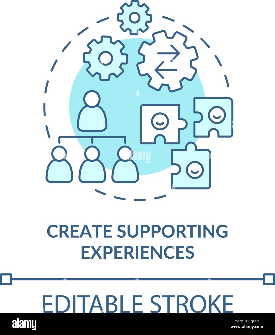 Create supporting experiences turquoise concept icon Stock Vector
