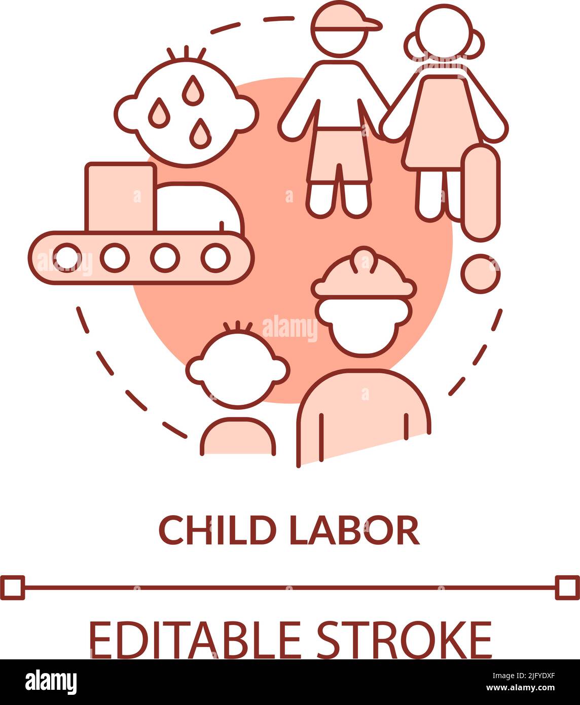 Child labour terracotta concept icon Stock Vector Image & Art - Alamy