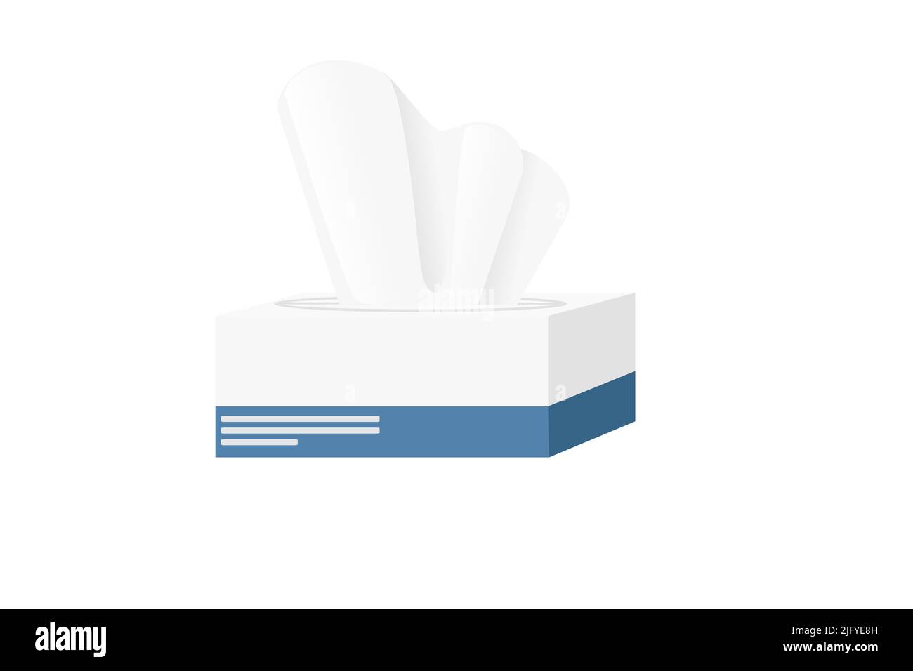 White napkins in cardboard box, dry wipes tissues vector illustration
