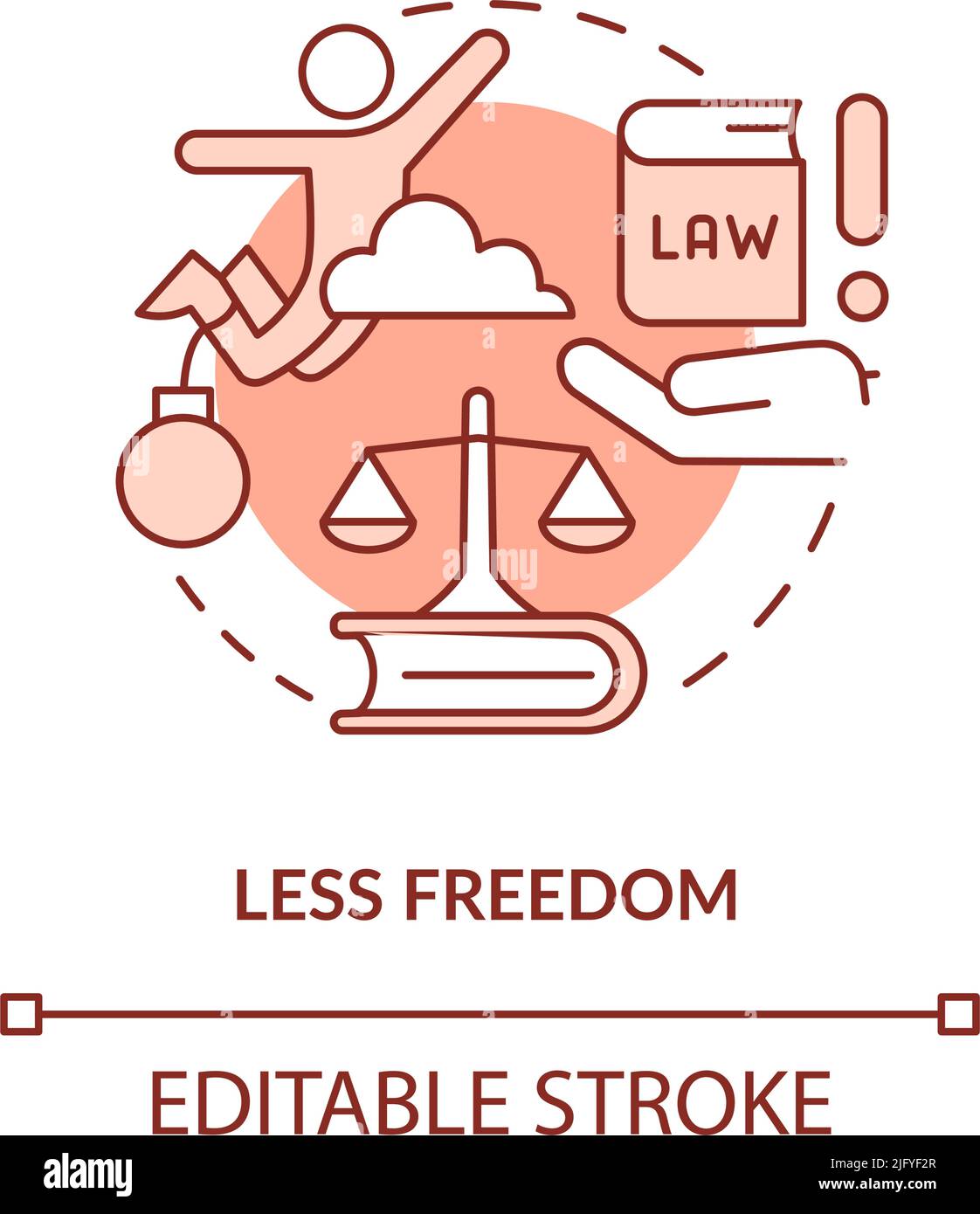 Less freedom terracotta concept icon Stock Vector Image & Art - Alamy