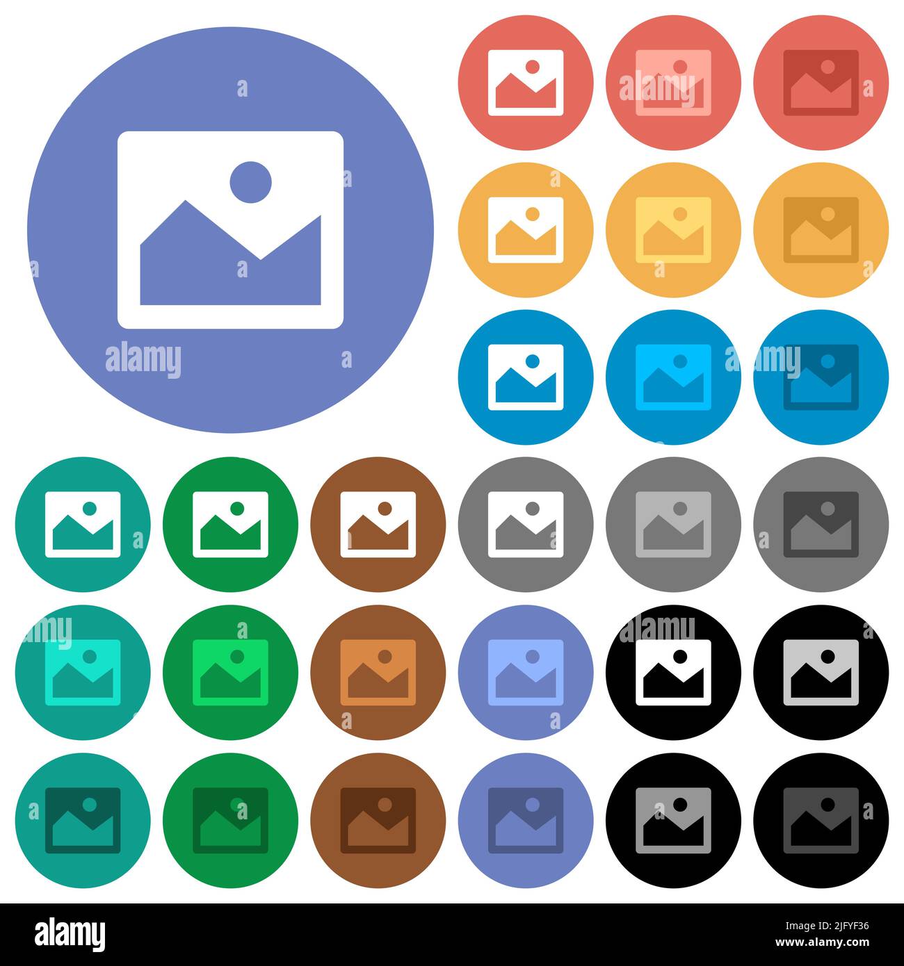 Single image alternate multi colored flat icons on round backgrounds ...