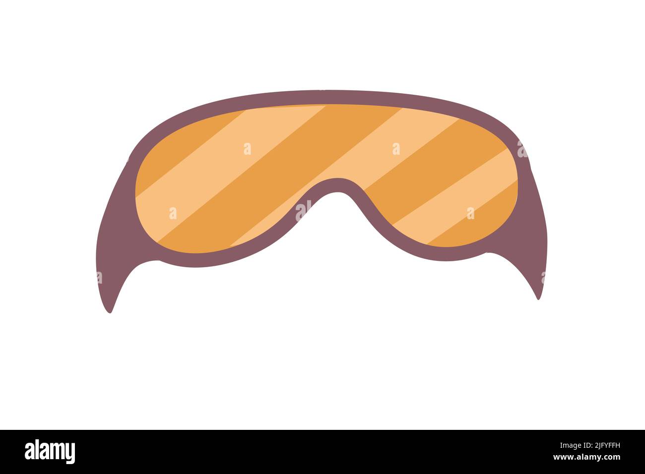Orange colored ski sport protective goggles vector illustration on white background Stock Vector