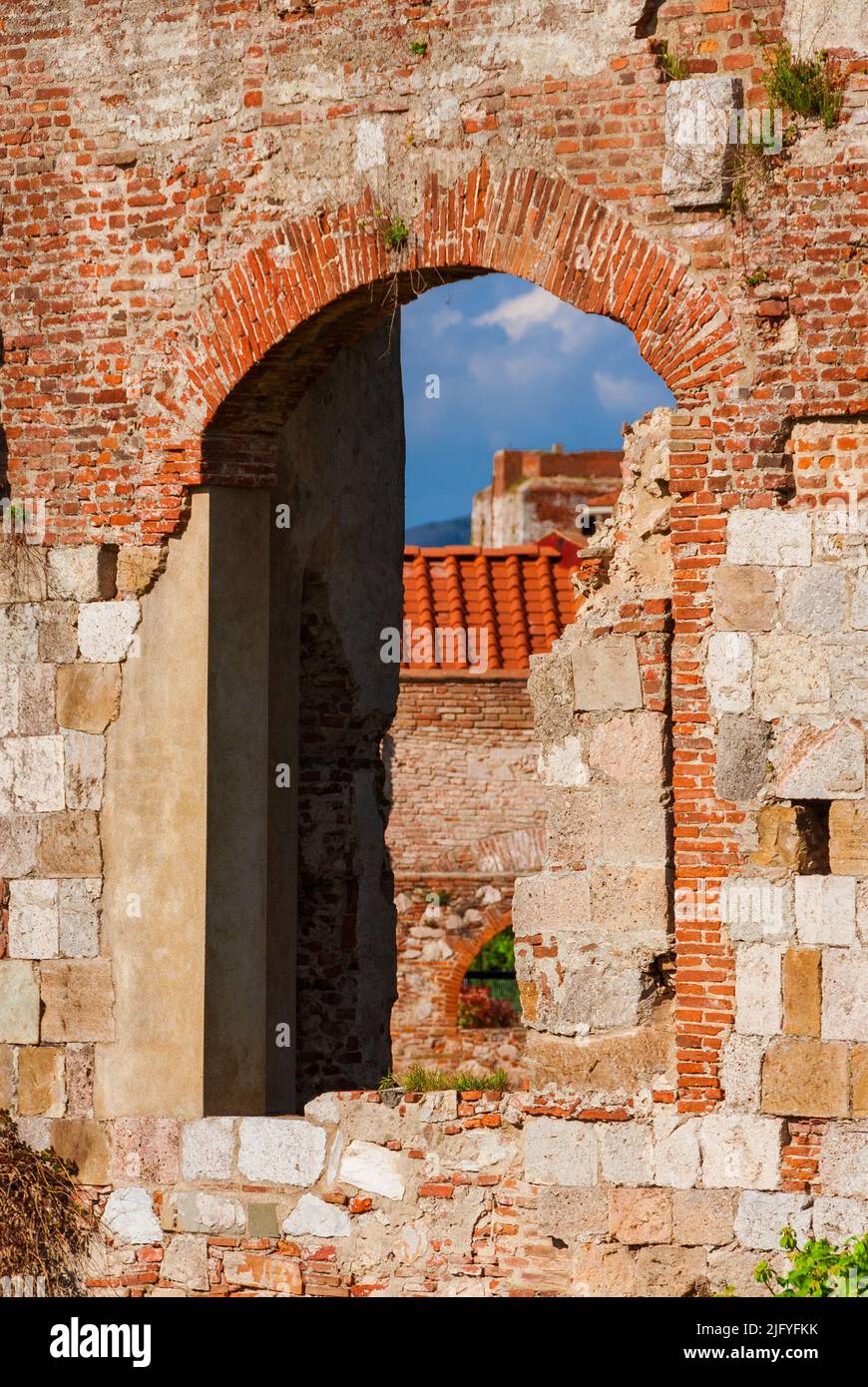 Pisa medieval walls ruins Stock Photo