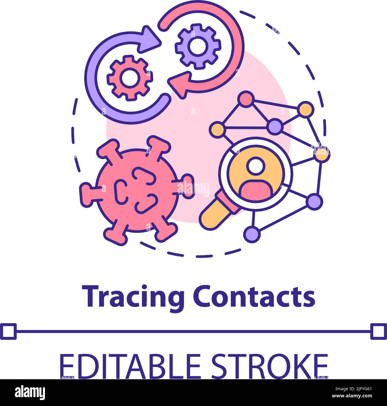 Tracing contacts concept icon Stock Vector