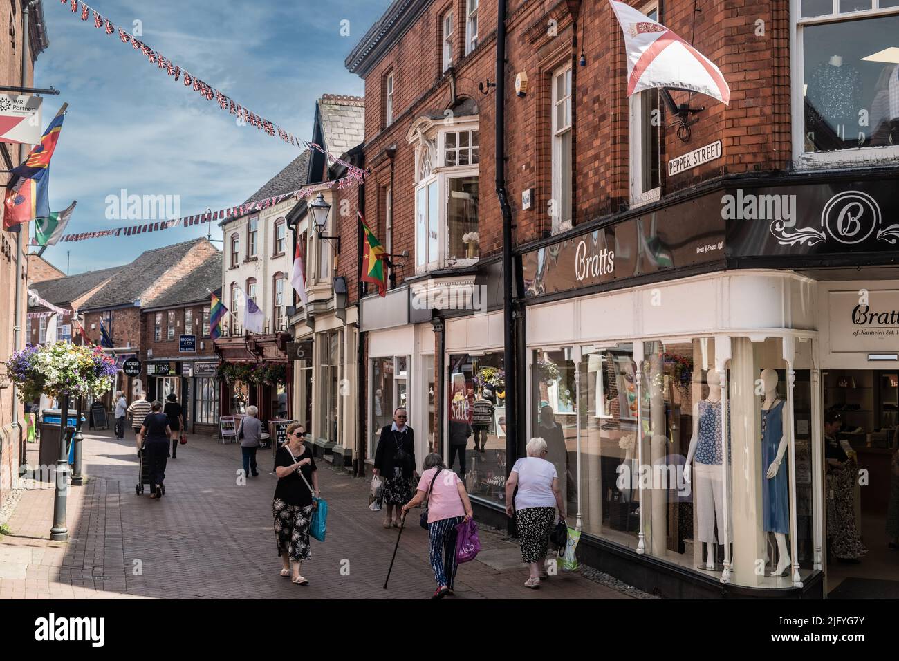 Nantwich Stock Photography Town Sunny Day, Town Centre, Village, shopping, Ellizabethan Building
