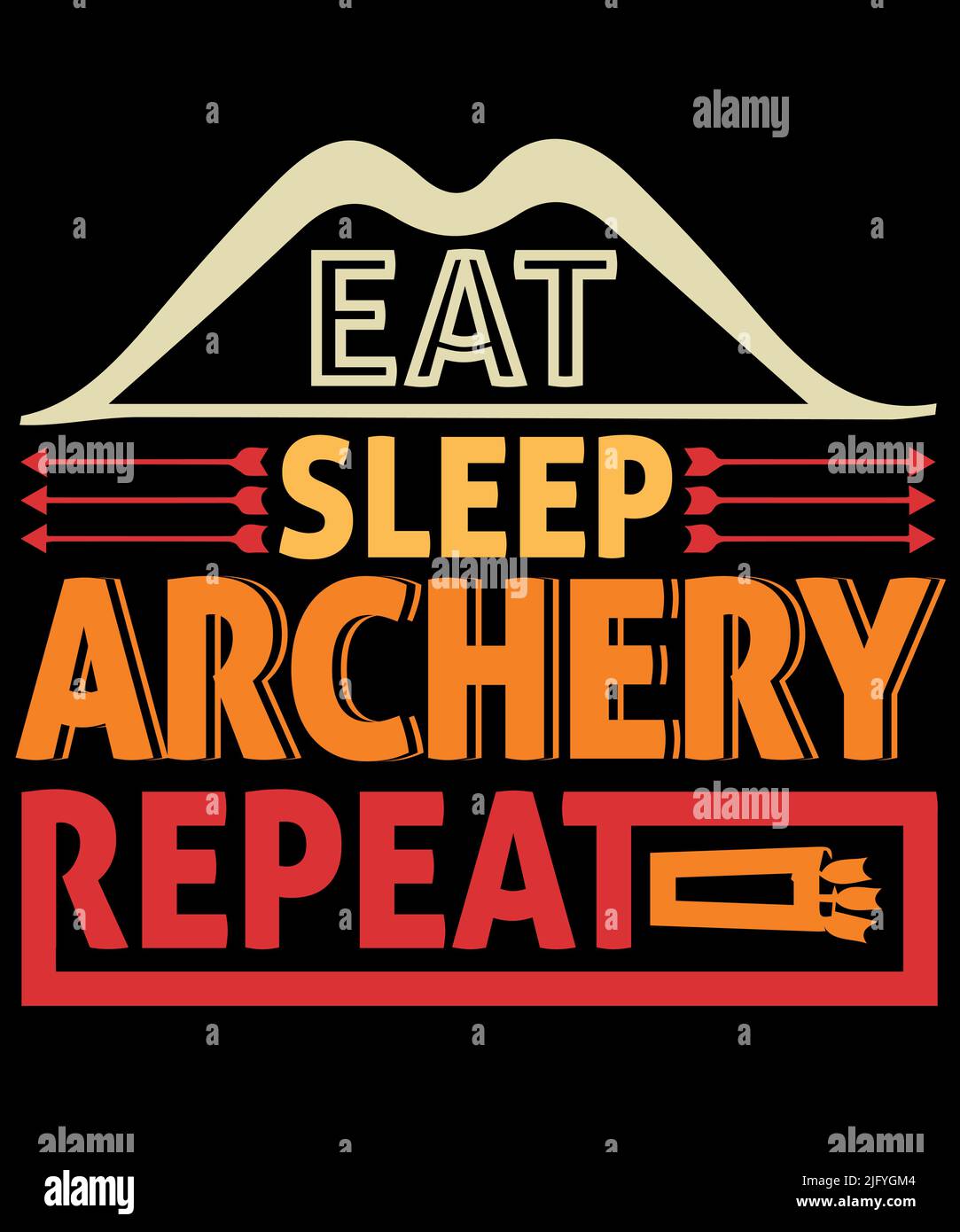 Archery T-Shirt Design Print Template Stock Vector