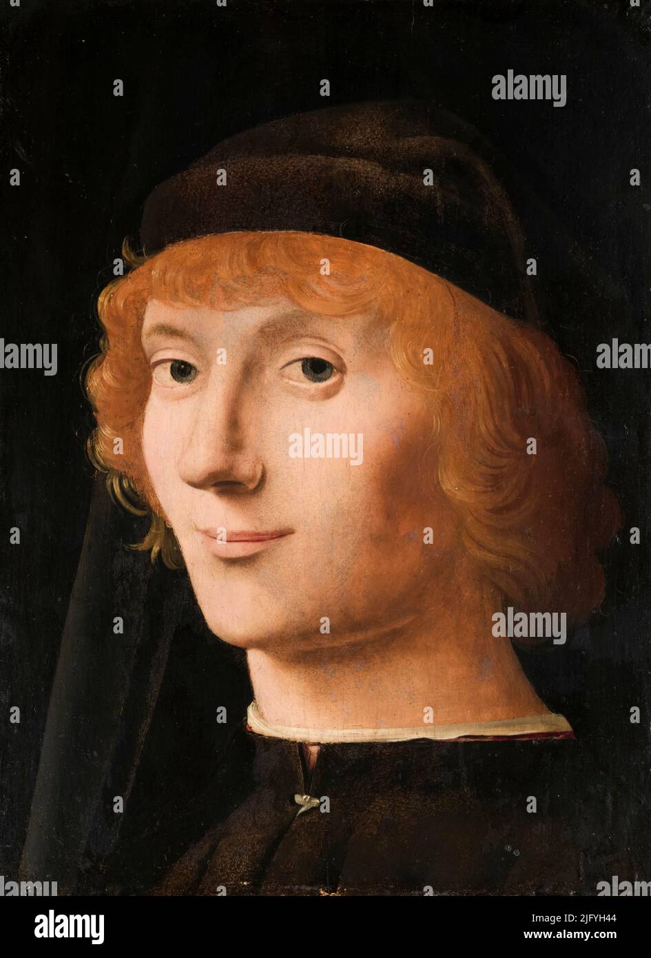 Antonello da Messina, 15th Century Portrait of a Young Man, painting in oil on wood, circa 1470 Stock Photo