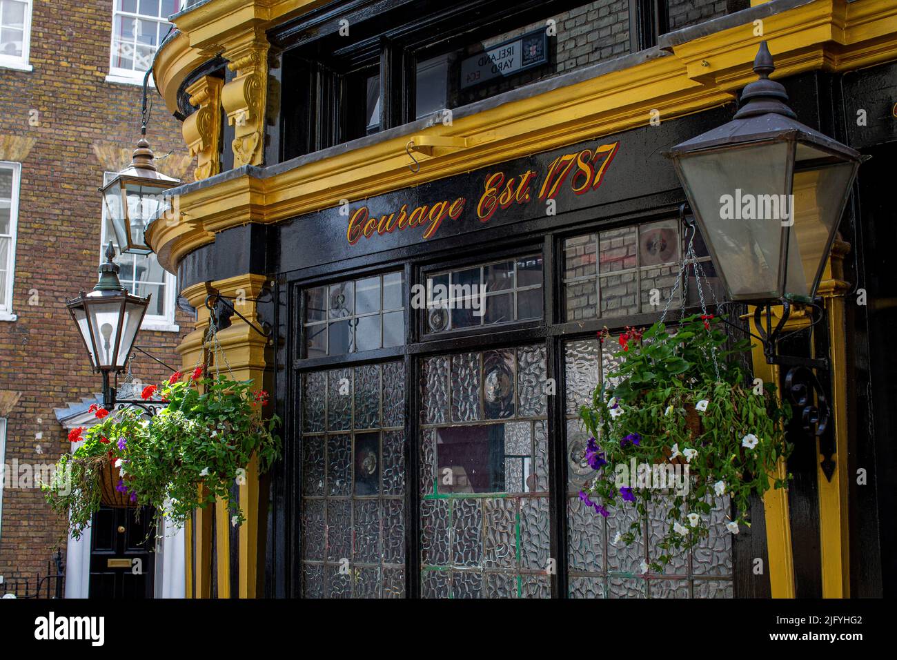 Exterior shot of the Cockpit pub in St Andrew's Hill in the City of London. Stock Photo