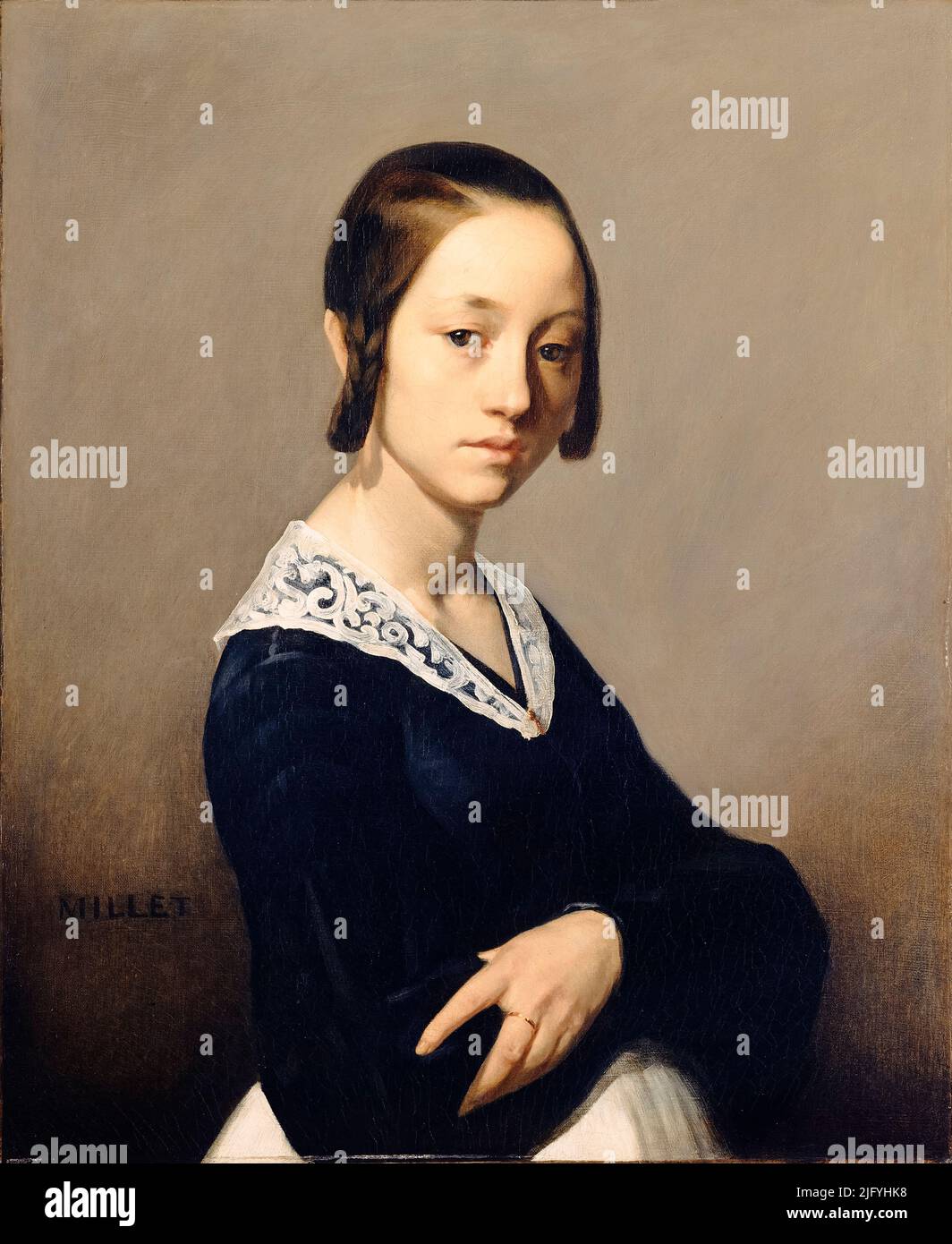 Millet Portrait Jean Francois Millet, Portrait of Louise-Antoinette Feuardent, painting ...