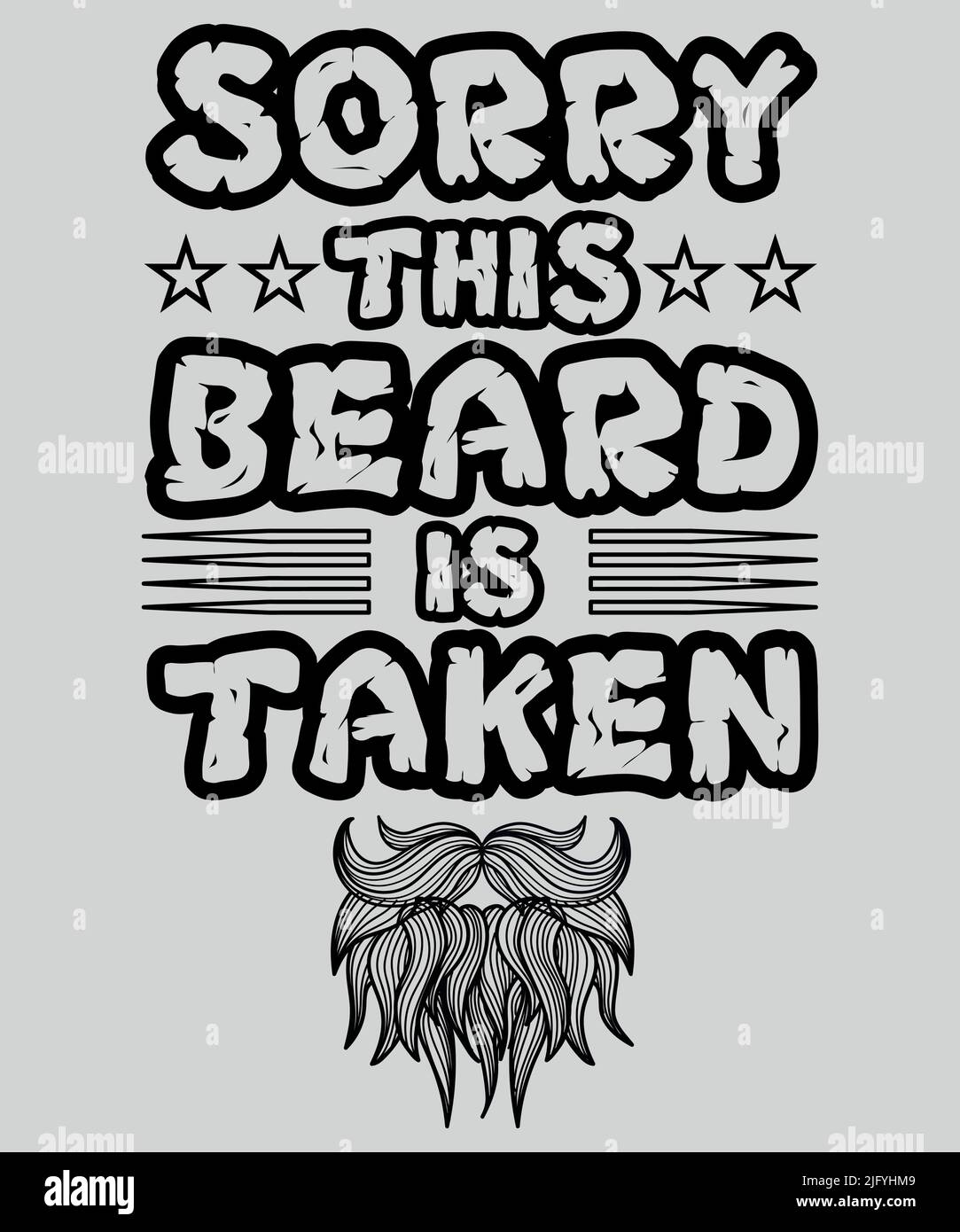 Beard T-Shirt Design Apparel. Funny Beards T-Shirt Template. Stock Vector