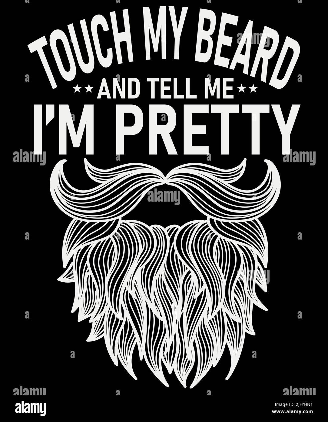 Beard T-Shirt Design Apparel. Funny Beards T-Shirt Template. Stock Vector