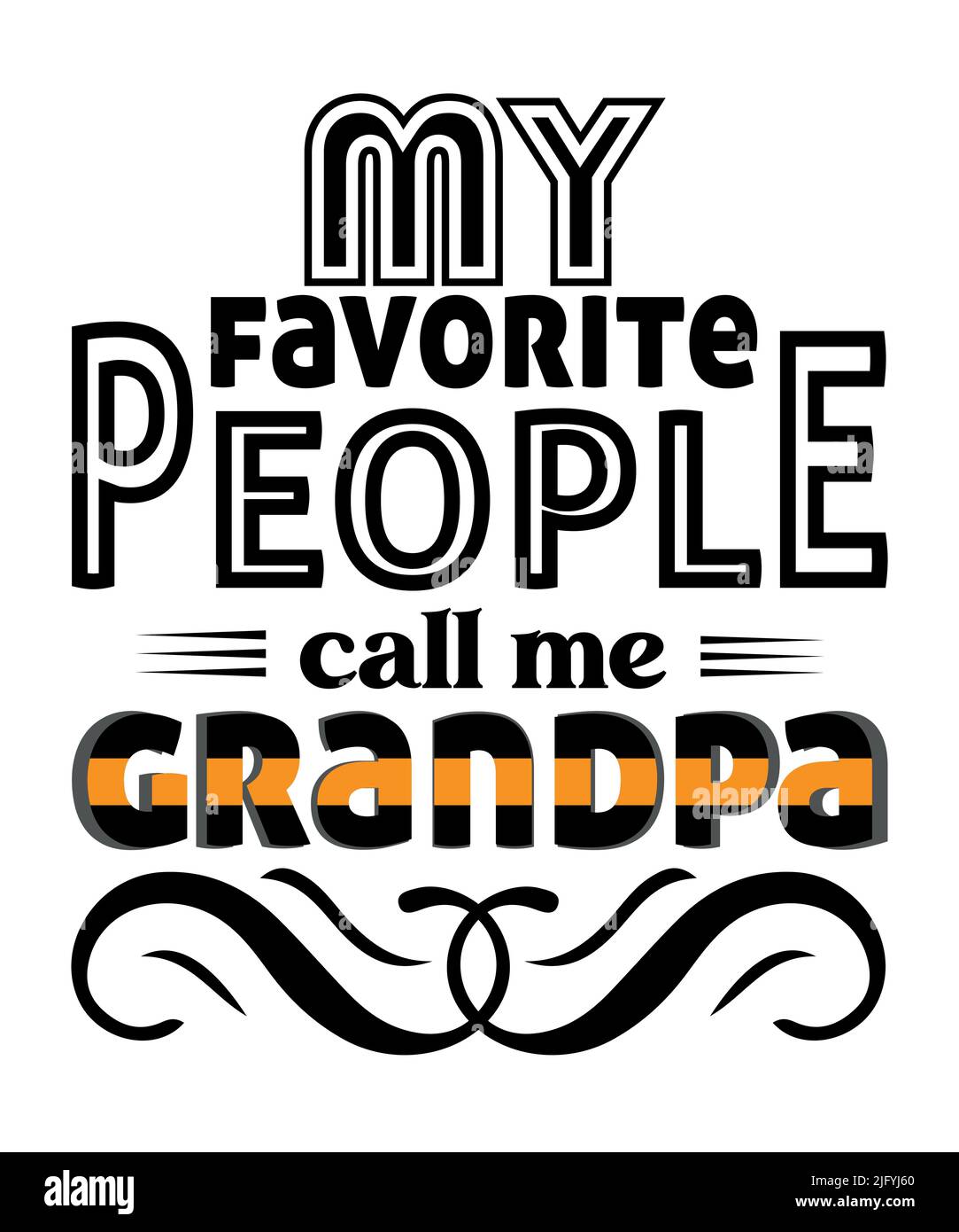 Grandpa Typography T-Shirt Design Print Template, Grandpa T-Shirt Design, Grandpa funny shirts Stock Vector