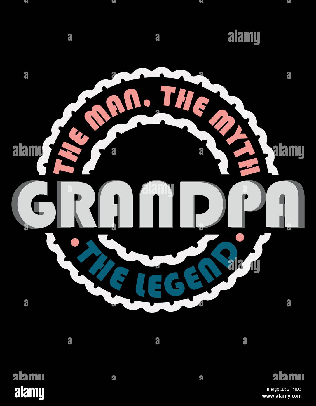 Grandpa Typography T-Shirt Design Print Template, Grandpa T-Shirt Design, Grandpa funny shirts Stock Vector