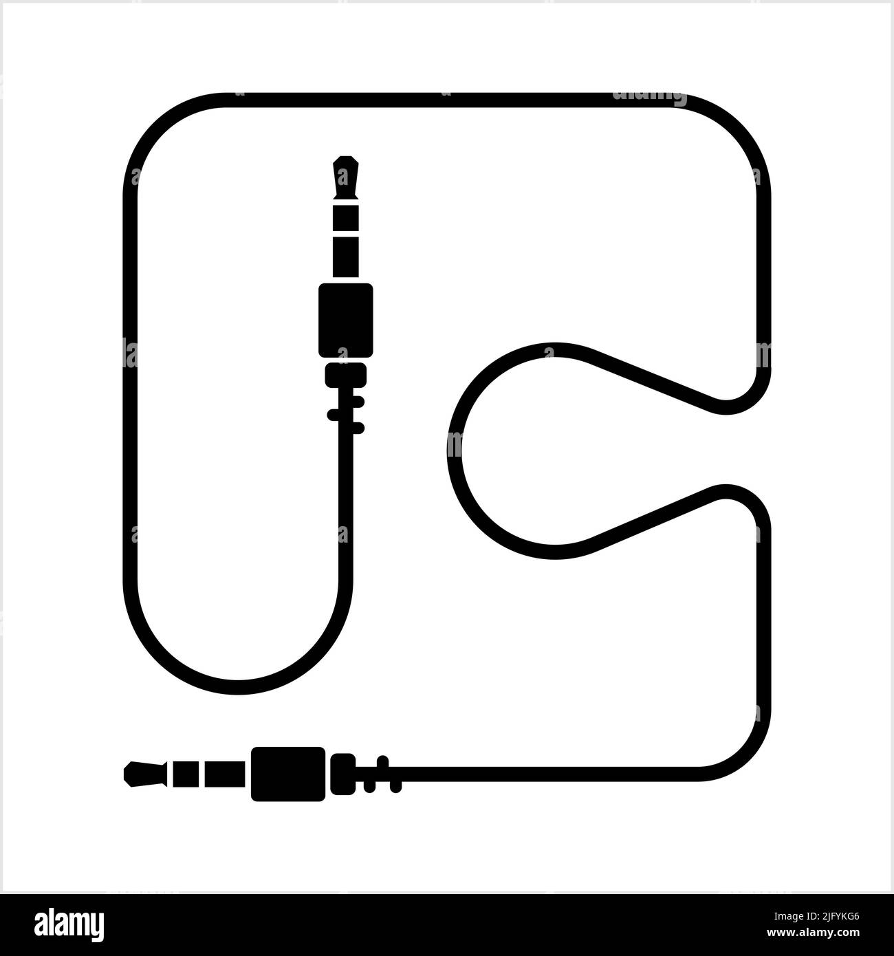 Audio Cable Icon, Plug Wire Vector Art Illustration Stock Vector