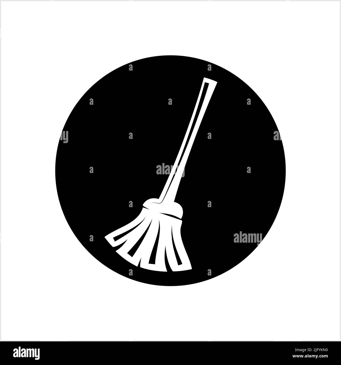 Broom Icon, Cleaning Broom Vector Art Illustration Stock Vector Image