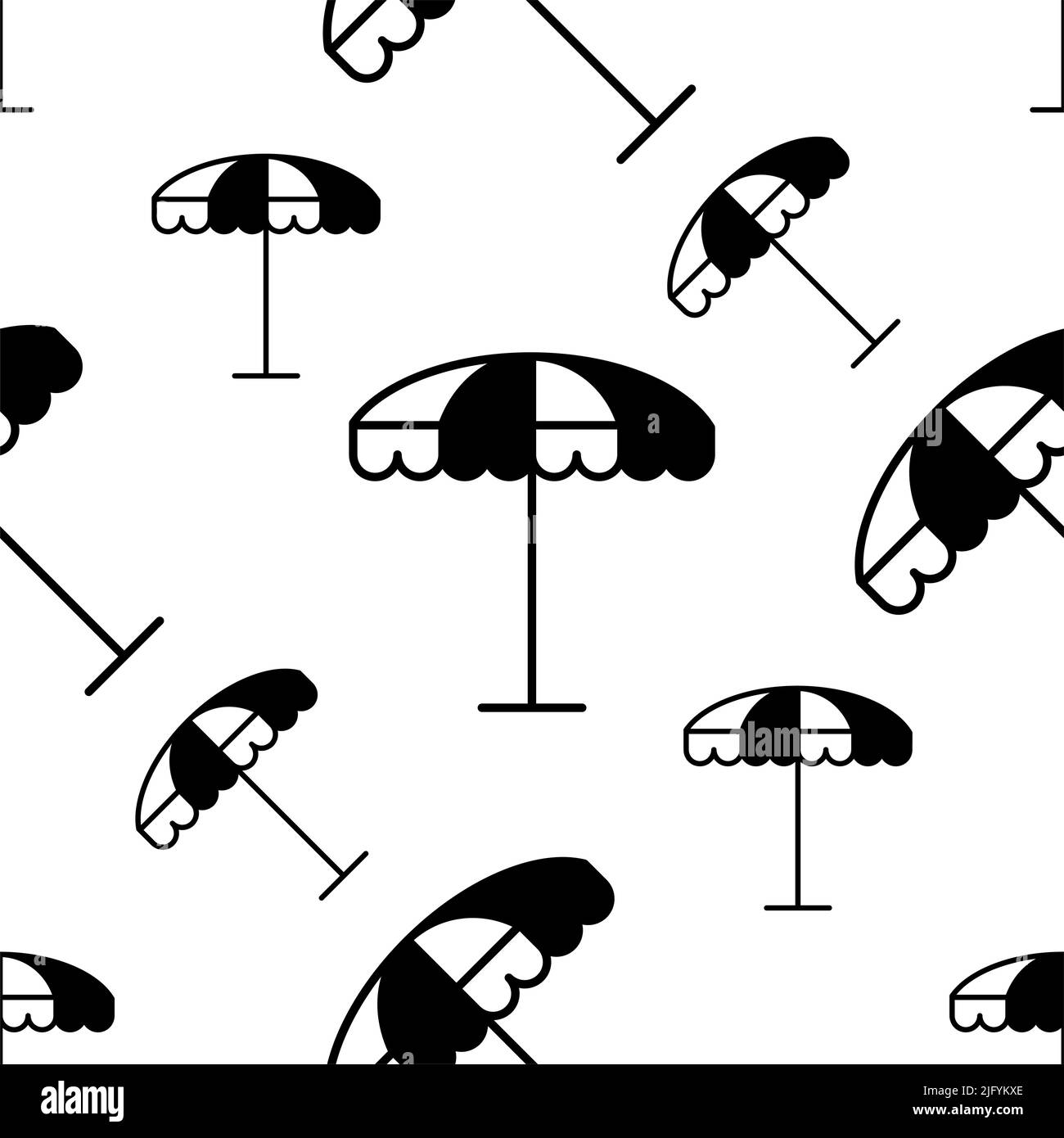 Beach Umbrella Icon Seamless Pattern Vector Art Illustration Stock ...
