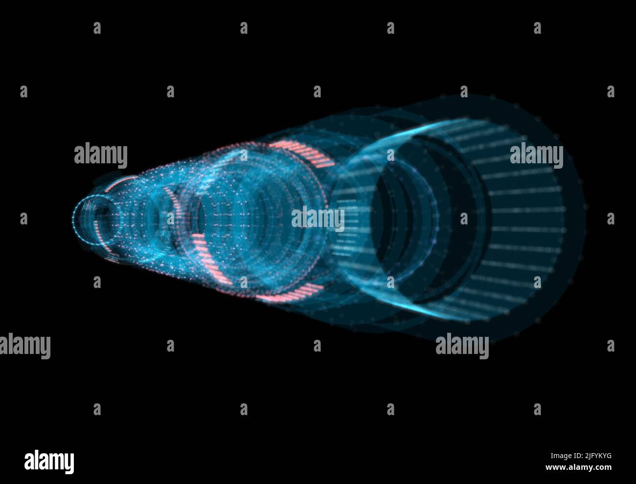 A glowing hologram of a mechanical object Stock Photo - Alamy