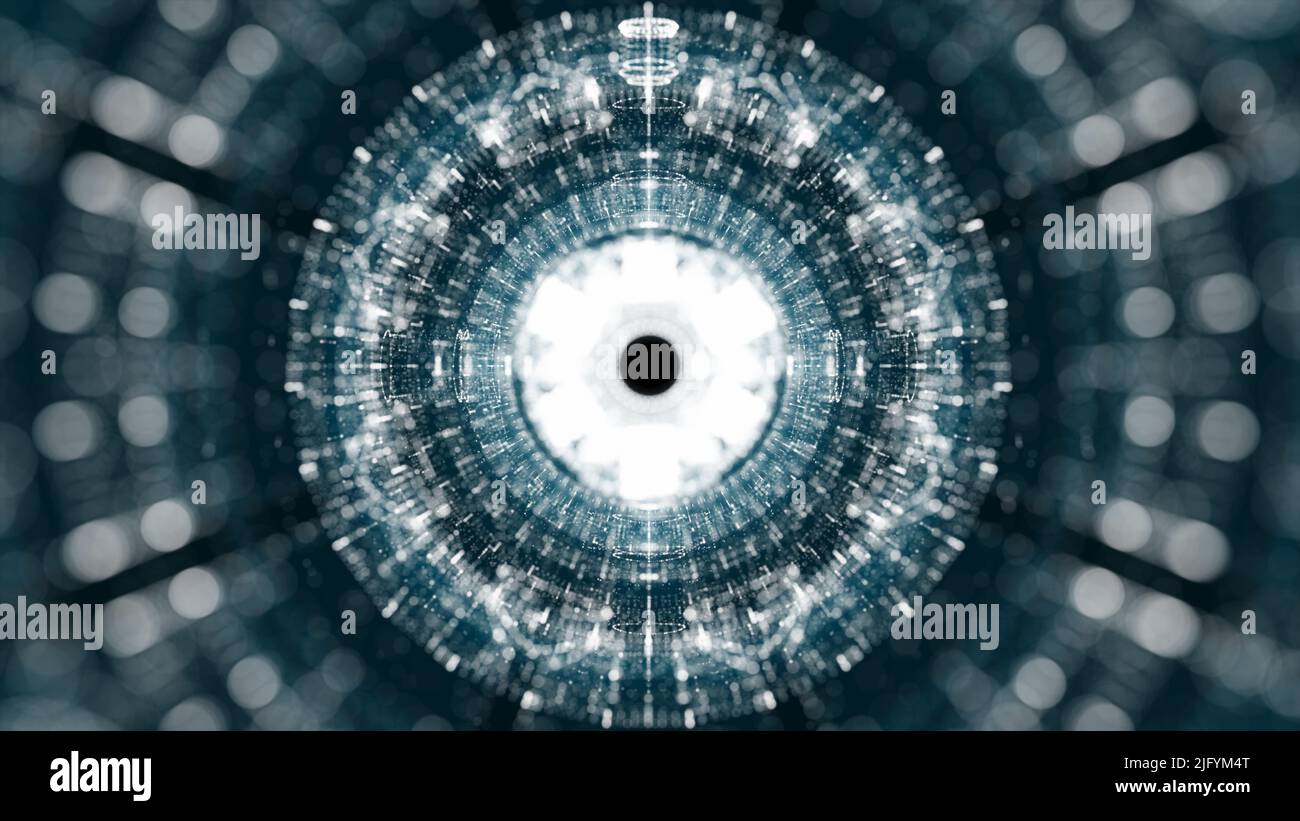 A glowing hologram of a mechanical object Stock Photo - Alamy