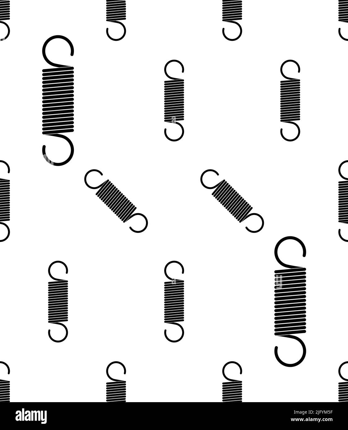 Metal Extension Spring Seamless Pattern, Compression Coiled Spring