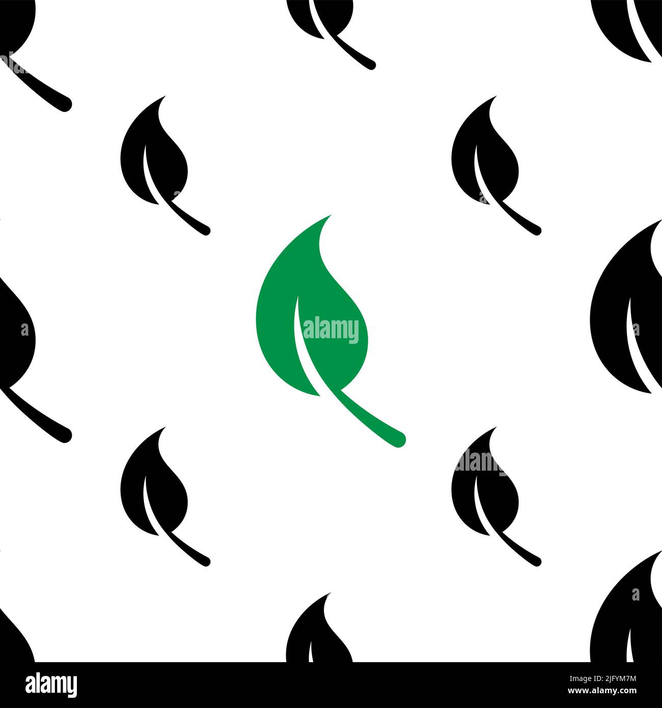 Leaf Icon Seamless Pattern Vector Art Illustration Stock Vector Image ...