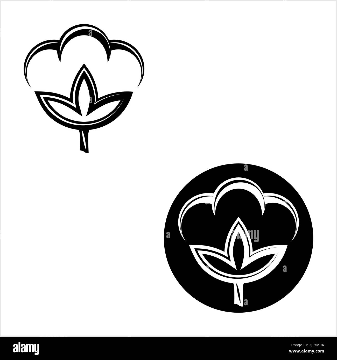 Cotton Flower Icon, Cotton Ball, Cotton Fiber Vector Art Illustration