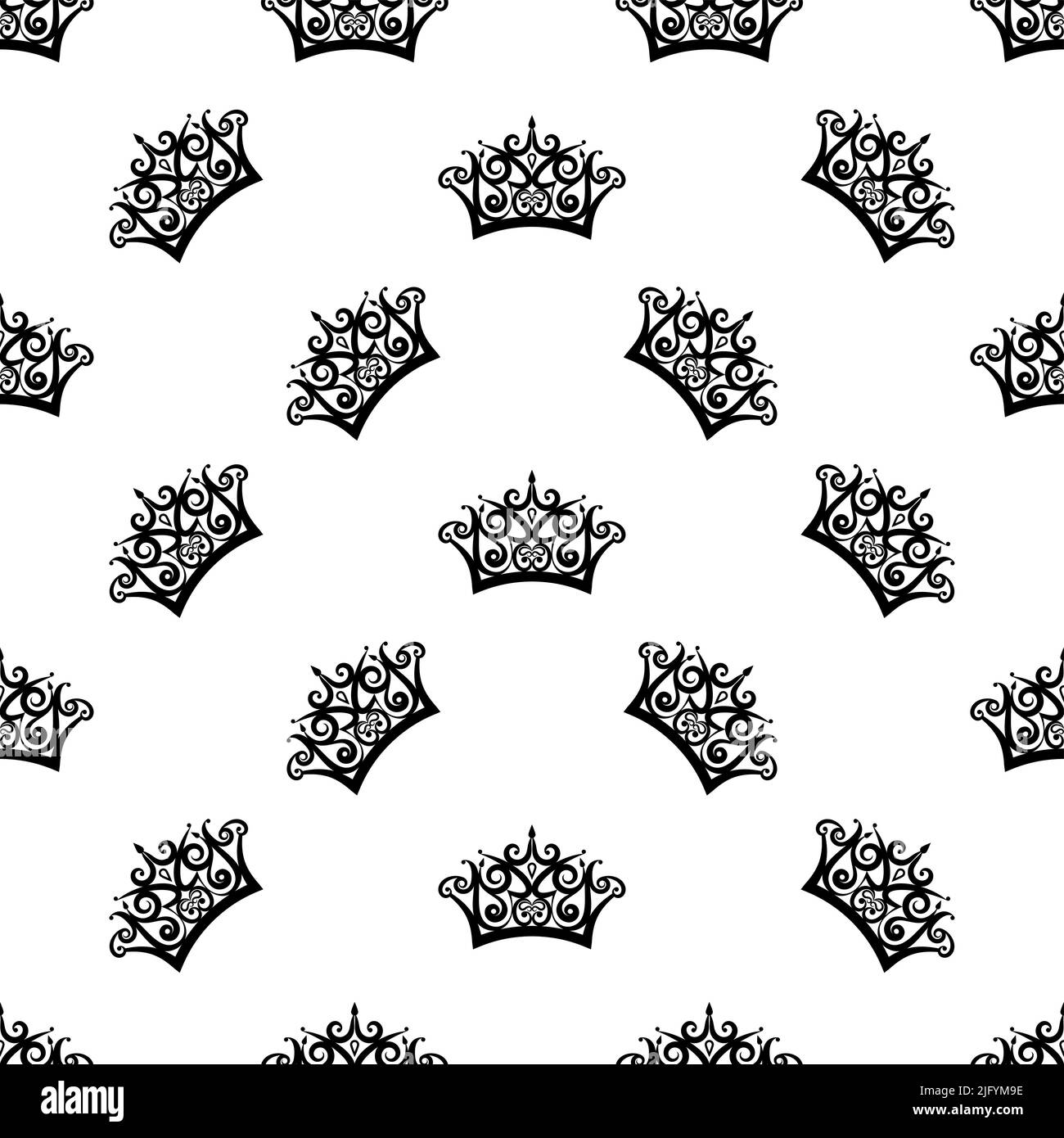 Crown Icon Seamless Pattern, Crown Vector Art Illustration Stock Vector ...