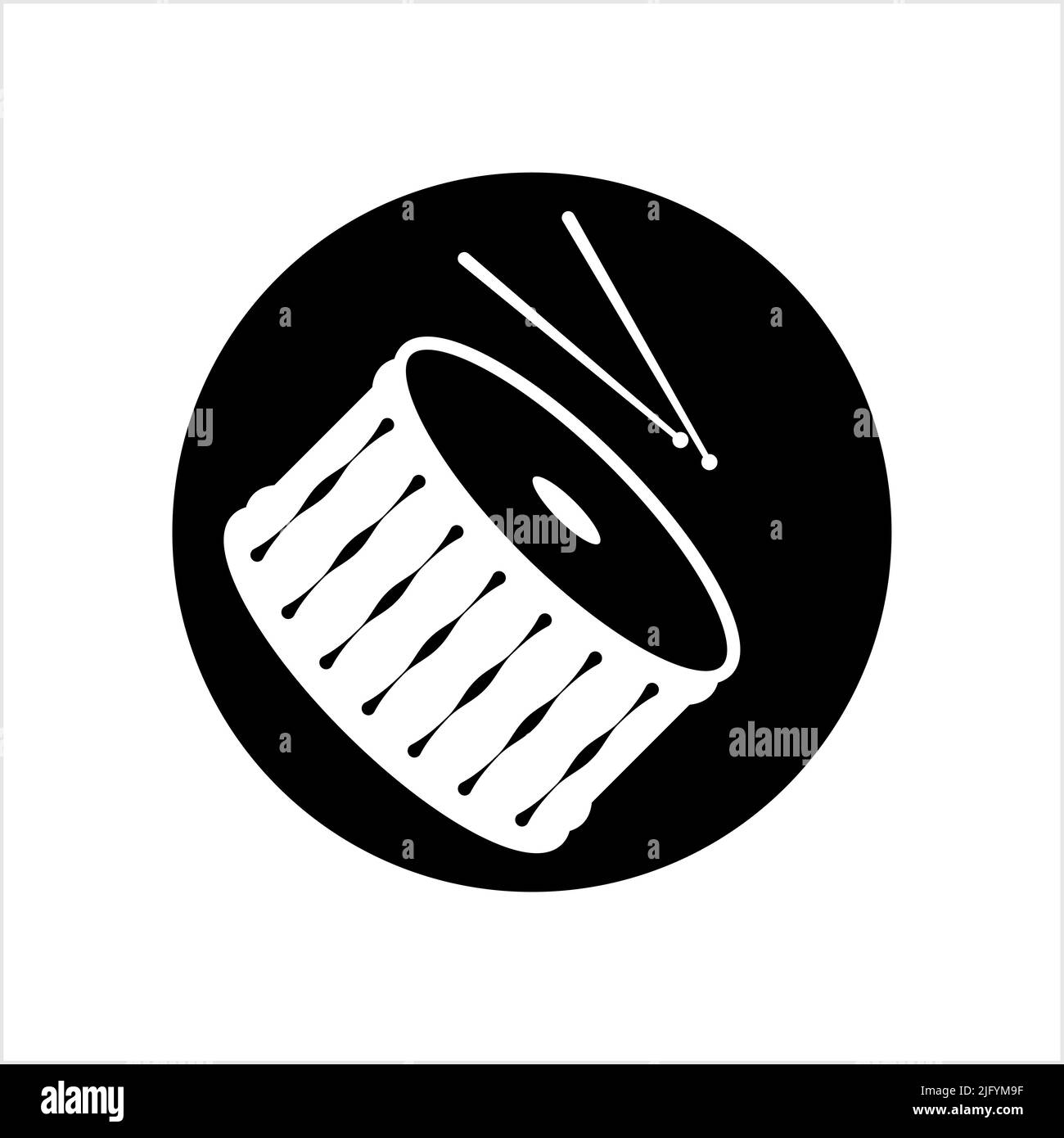 Drum Icon, Musical Instrument Icon Vector Art Illustration Stock Vector ...