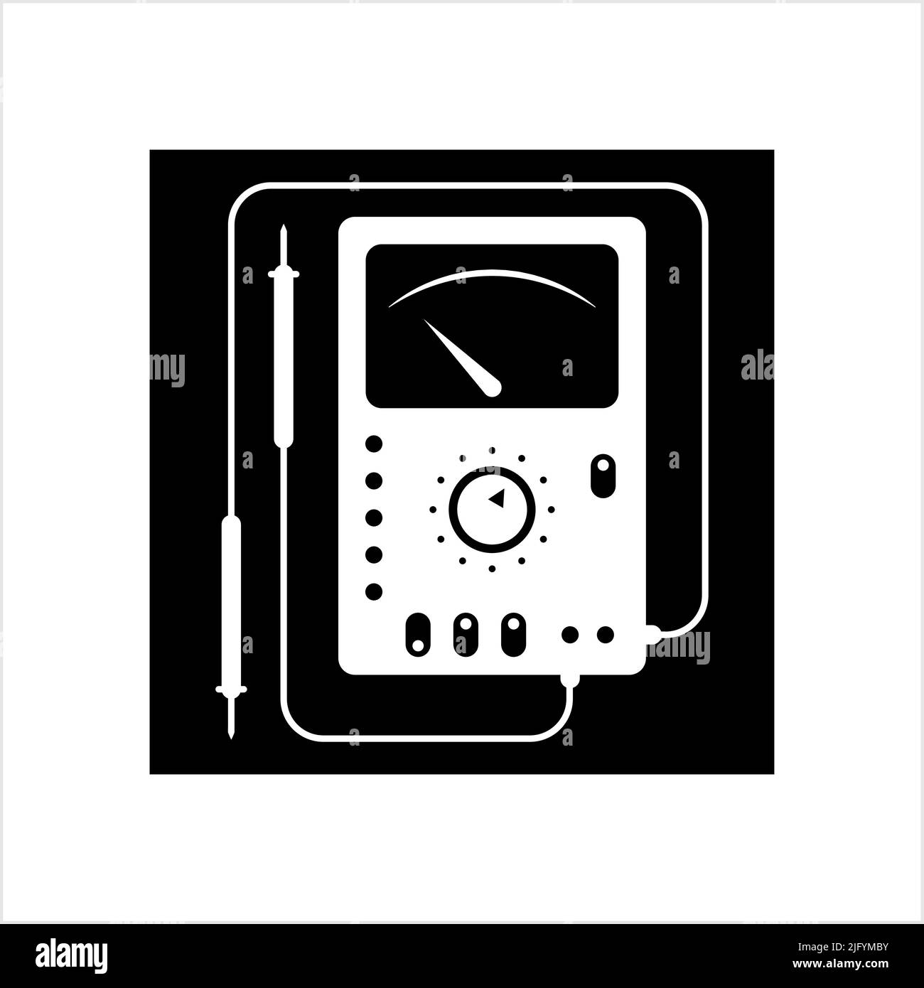 Multi Meter Icon, Multimeter Icon Vector Art Illustration Stock Vector