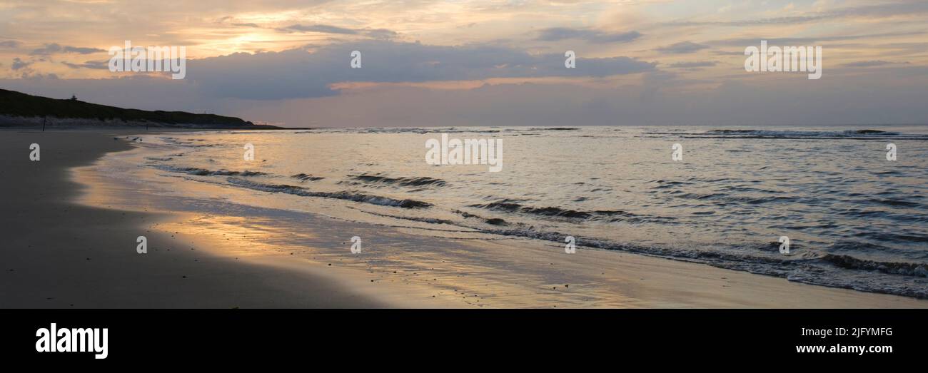 Sunset at the Northsea coast of Wangerooge Island Stock Photo