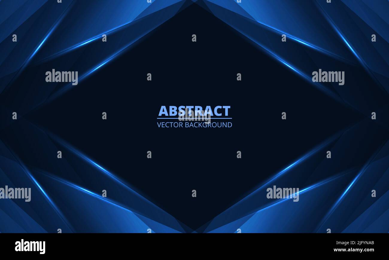 Abstract blue vector background with frame and diagonal dynamic ...