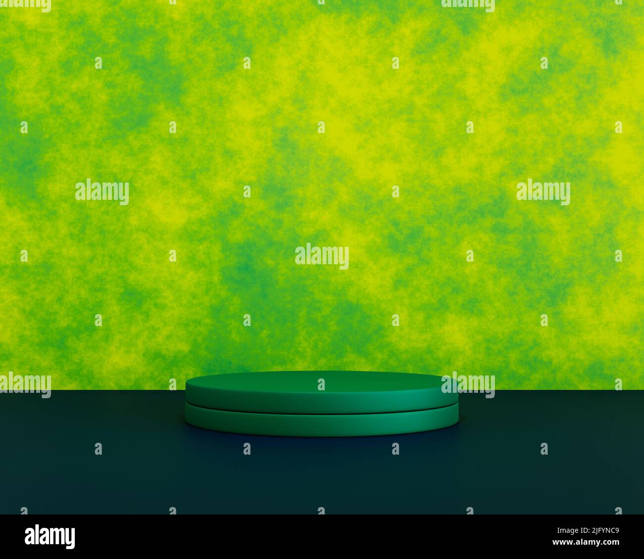 Abstract Shades of Green 3D Rendered Podium for Product Display Stock ...