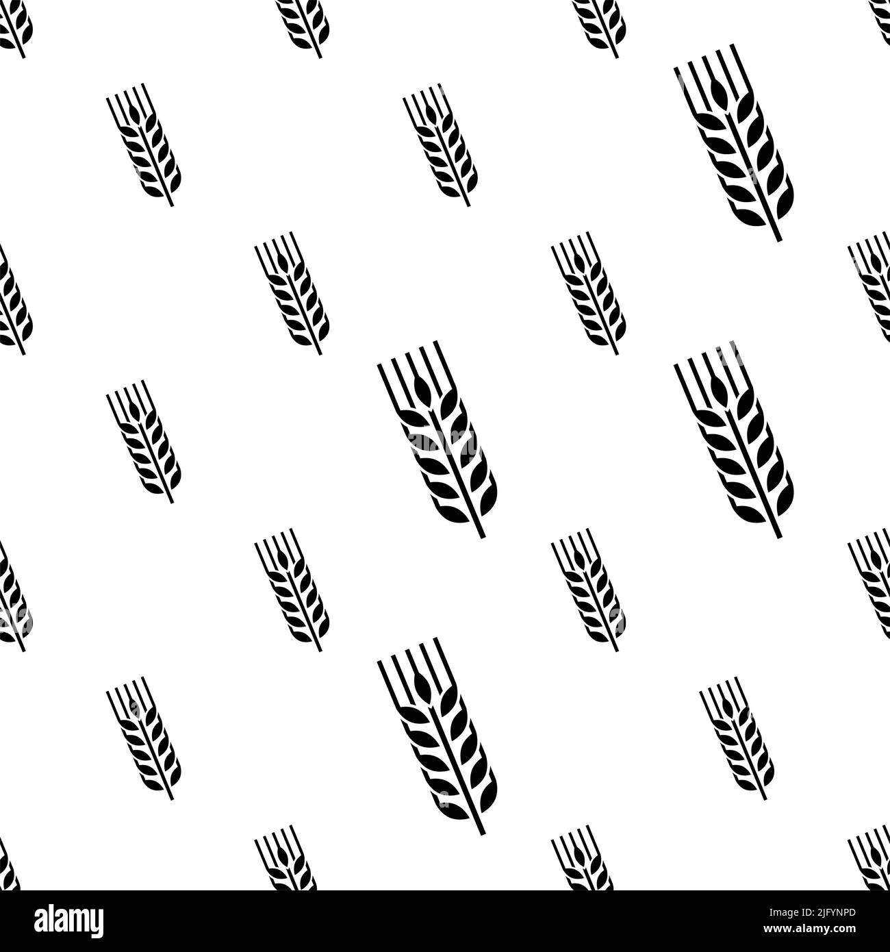 Wheat Ear Spica Icon Seamless Pattern Vector Art Illustration Stock ...