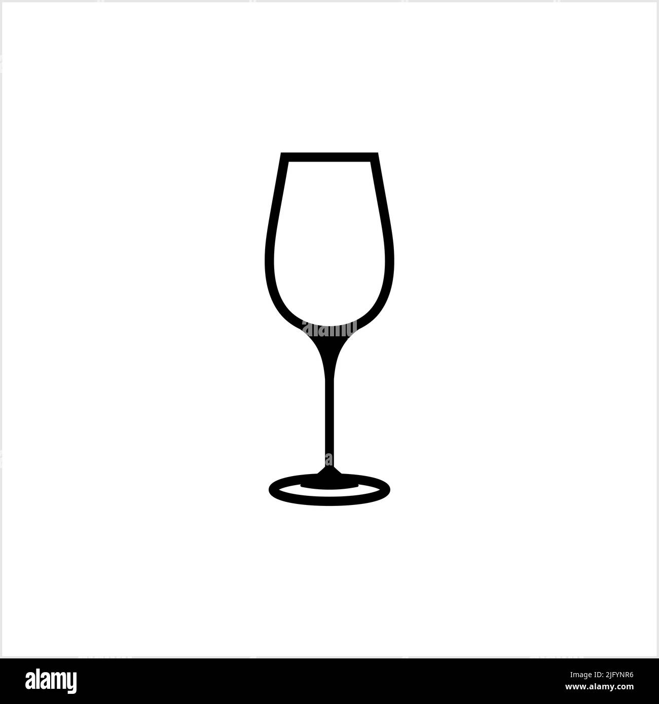 Wine Glass Icon, Wine Drinking Glass Icon Vector Art Illustration Stock Vector