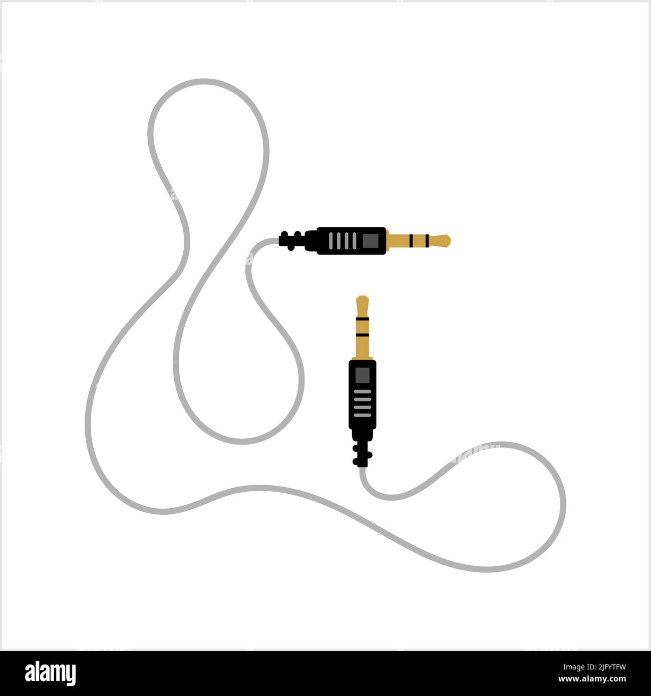 Audio Cable Icon, Plug Wire Vector Art Illustration Stock Vector Image