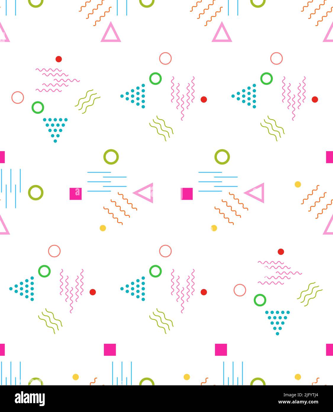 Geometric Shape Seamless Pattern Memphis Style Vector Art Illustration ...