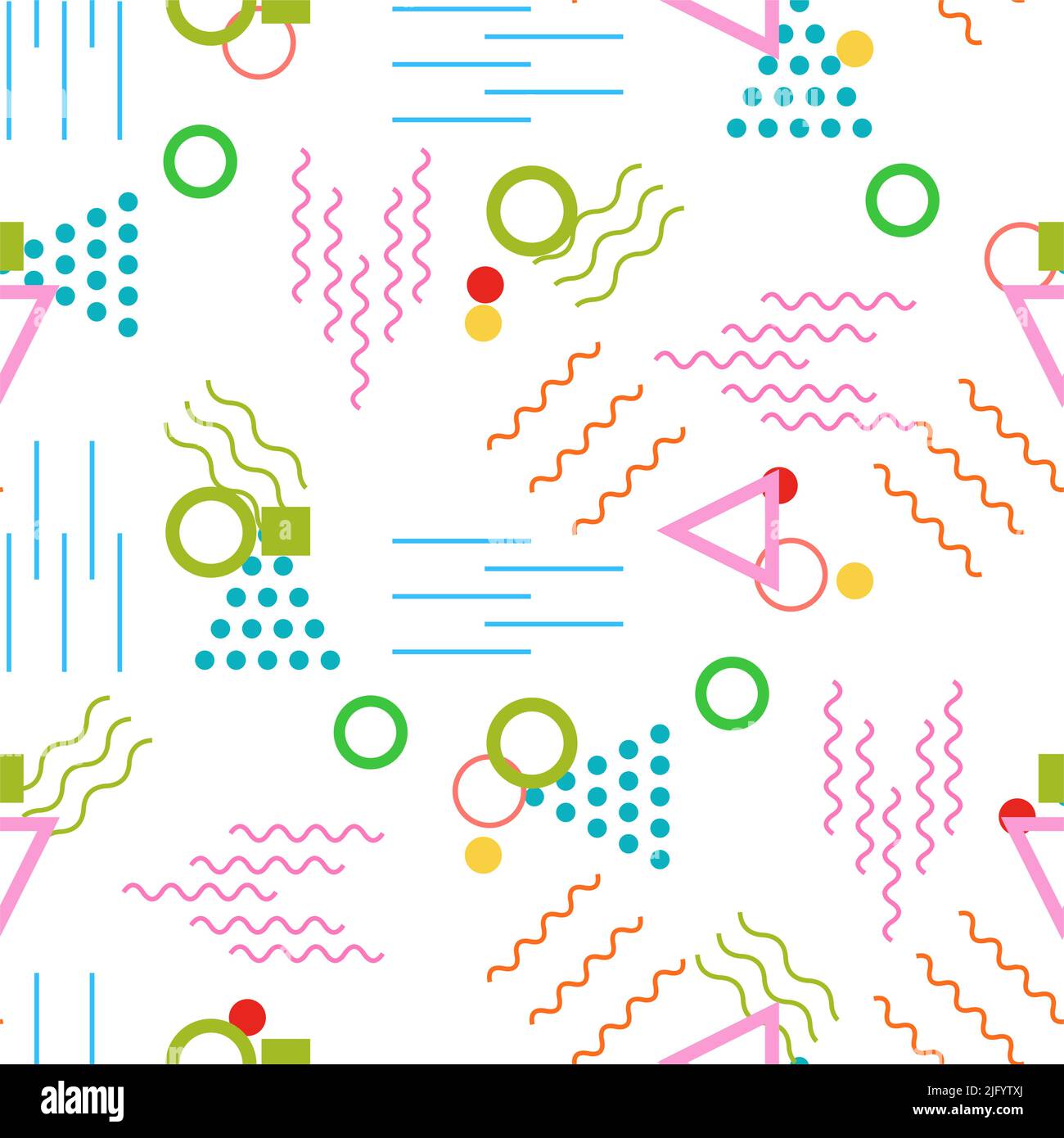 Geometric Shape Seamless Pattern Memphis Style Vector Art Illustration ...