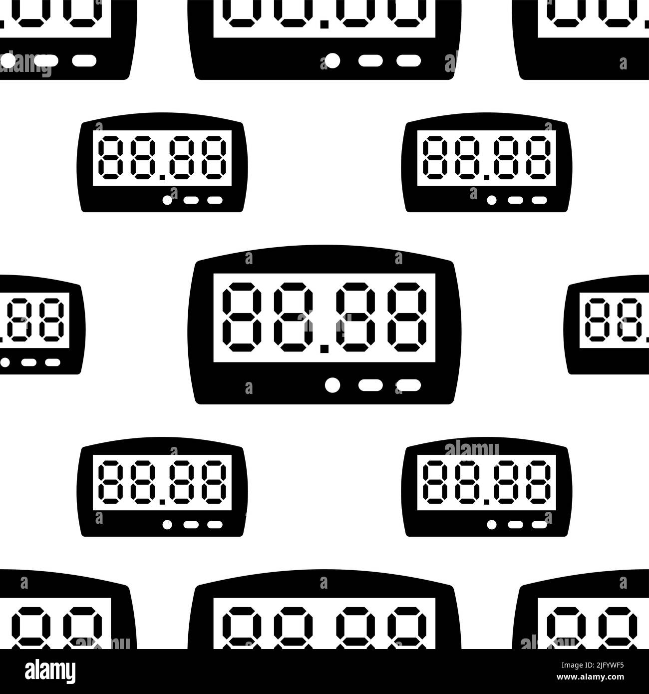 Alarm Clock Icon Seamless Pattern, Clock Time Vector Art Illustration ...