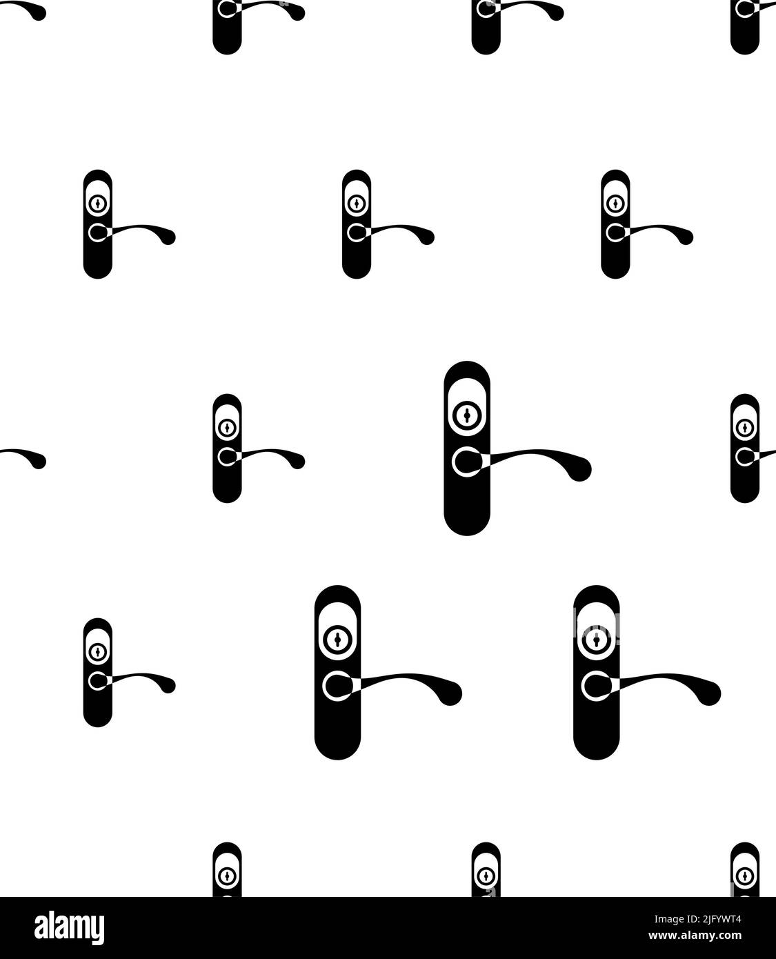Door Lock Icon Seamless Pattern, Door Latch Vector Art Illustration Stock Vector