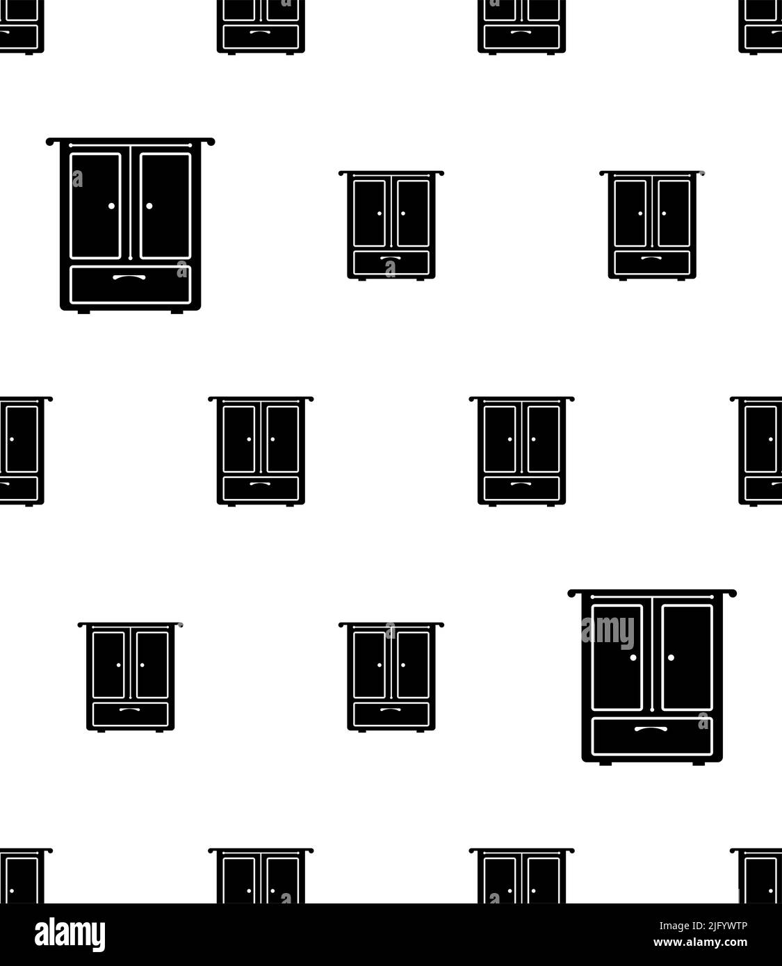Dresser Icon Seamless Pattern, Drawers Icon, Sliding Drawer Vector Art