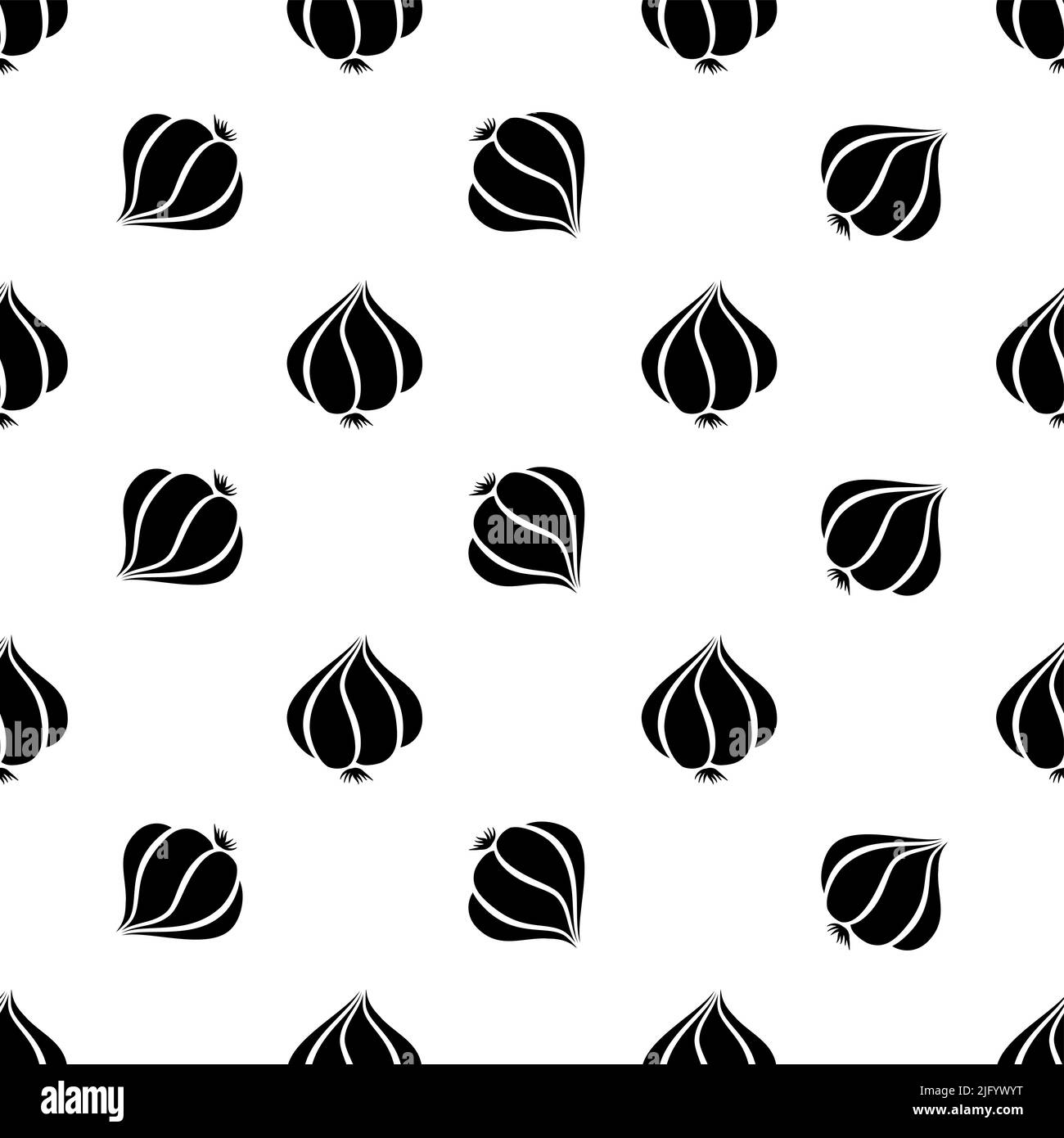 Garlic Icon Seamless Pattern, Common Seasoning Vegetable Icon Vector ...
