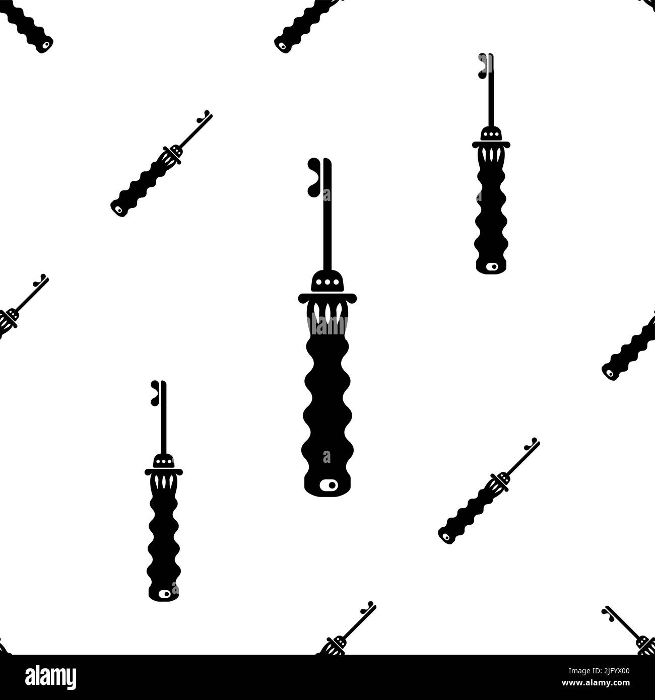 Electric Toothbrush Icon Seamless Pattern, Tooth Cleaning Brush Vector Art Illustration Stock Vector