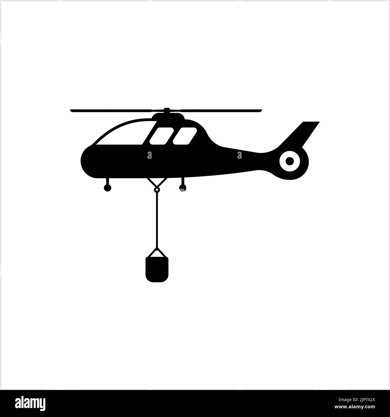 Fire Fighting Helicopter Icon, Fire Service Helicopter Icon Vector Art ...