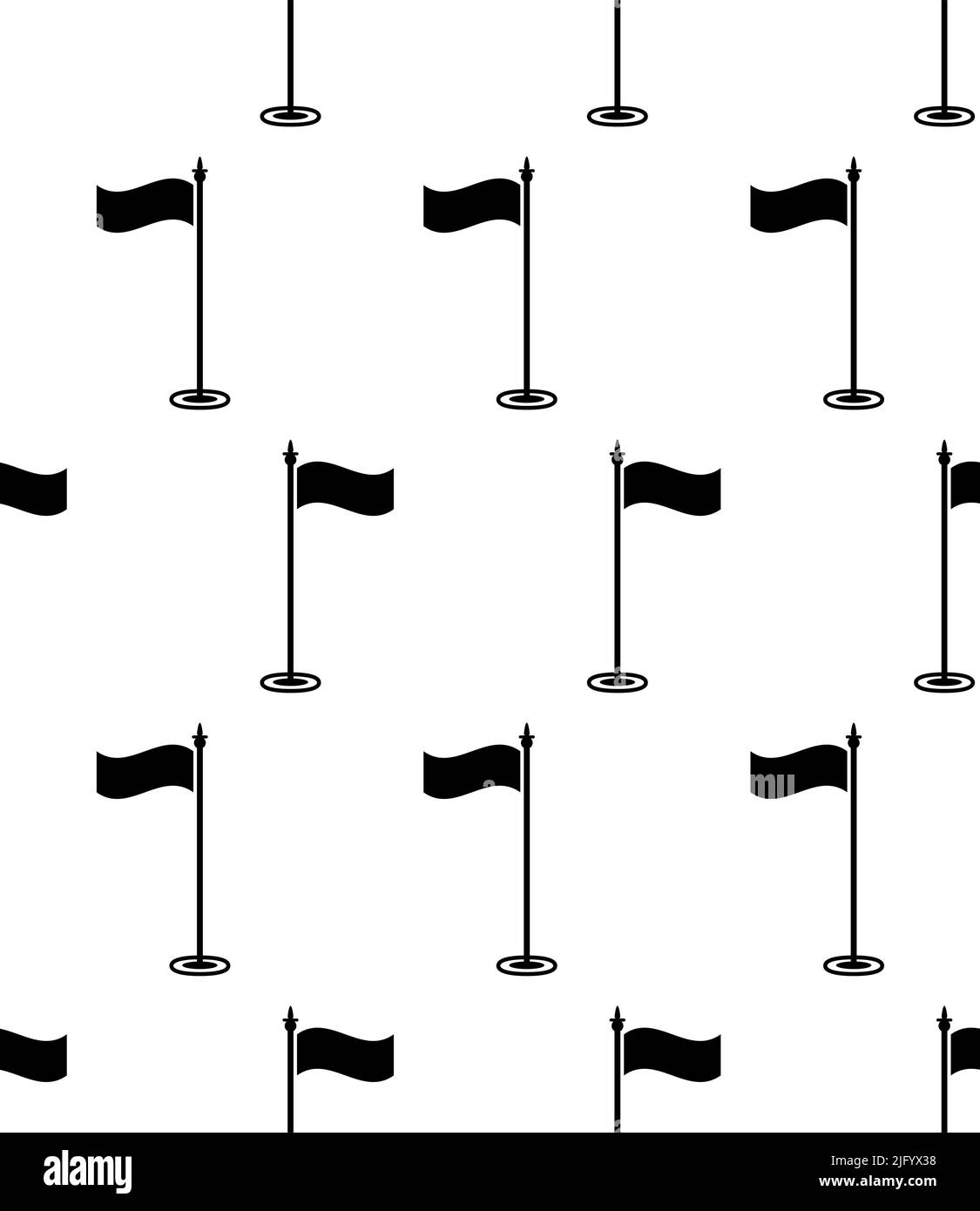 Flag Icon Seamless Pattern, Flag Pole, Flag Pole Marking Vector Art