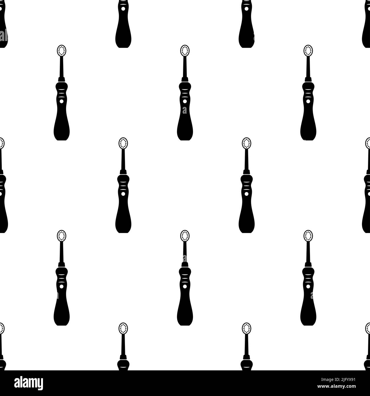 Electric Toothbrush Icon Seamless Pattern, Tooth Cleaning Brush Vector ...