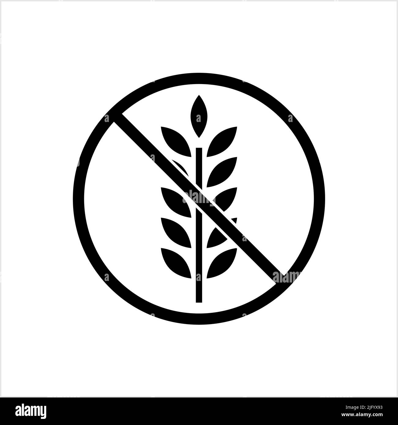 Gluten Free Icon, No Protein Gluten Present, Gluten Free Diet Vector