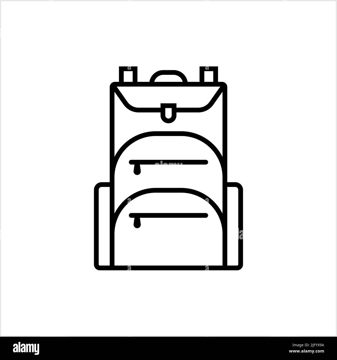 Backpack Icon, Rucksack Icon, Hiker Student Cloth Bag Vector Art