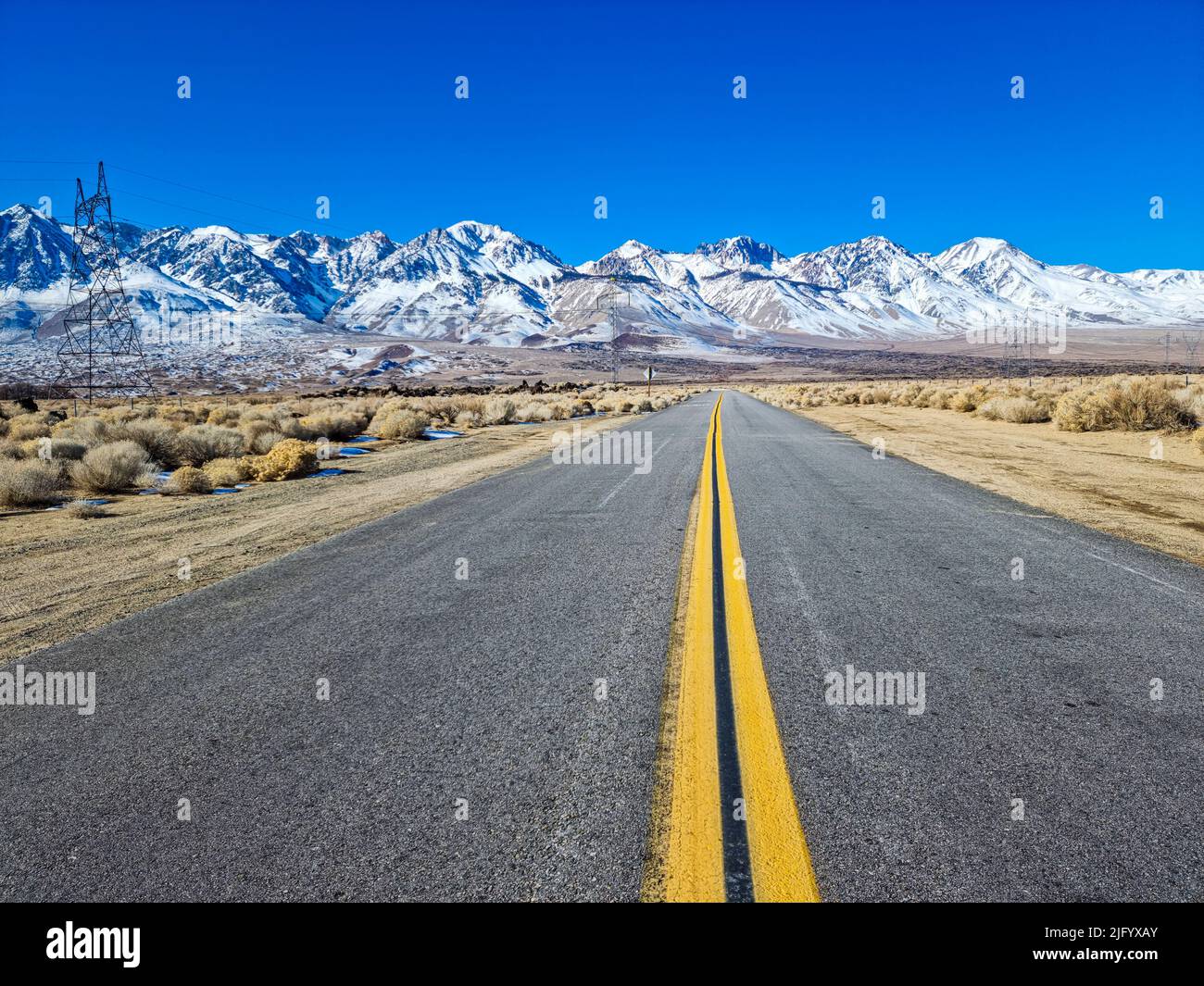 Road leading to Mammoth Mountain, California, United States of America, North America Stock Photo
