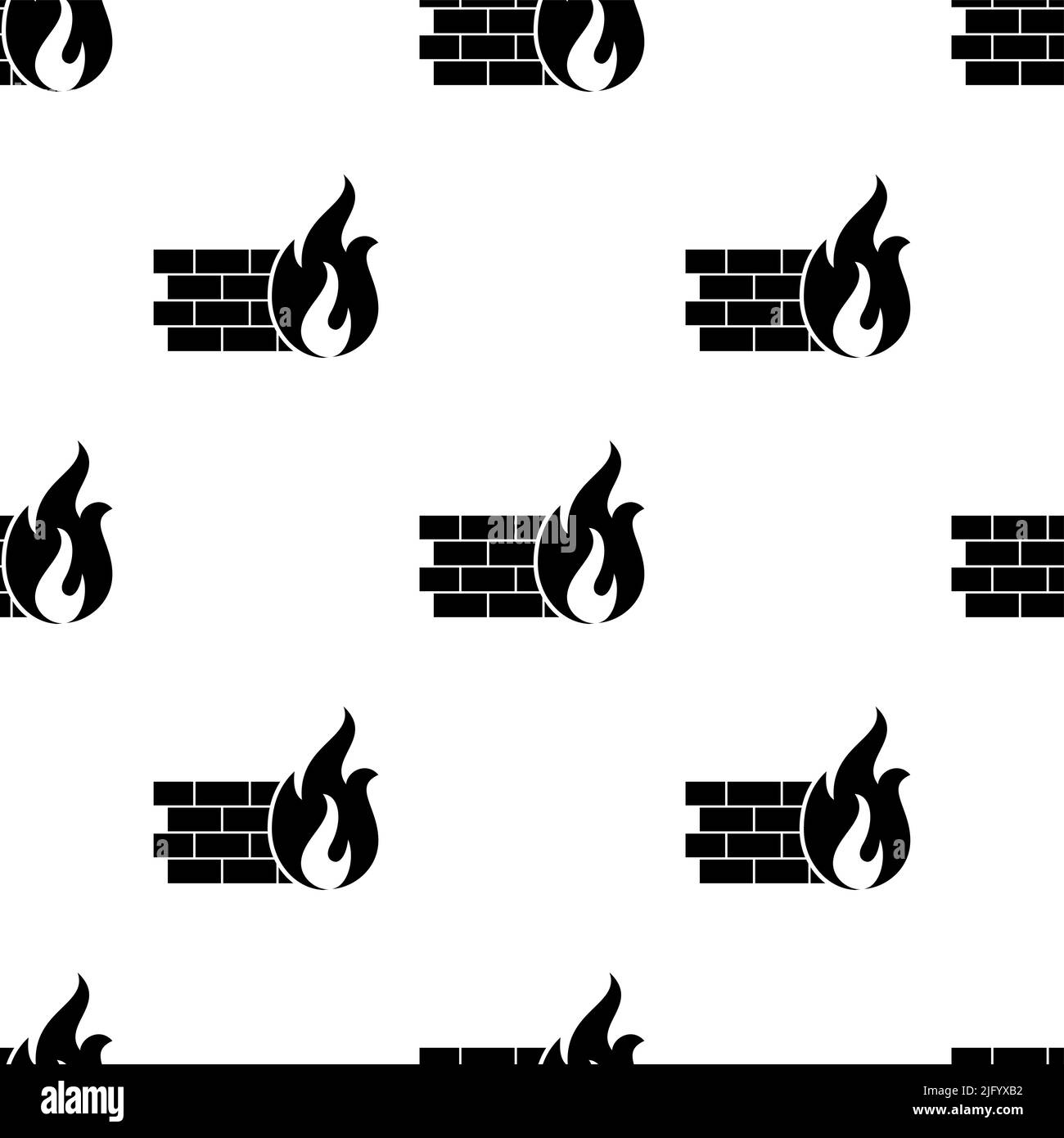 Firewall Icon Seamless Pattern, Internet Protection System Icon Vector Art Illustration Stock Vector